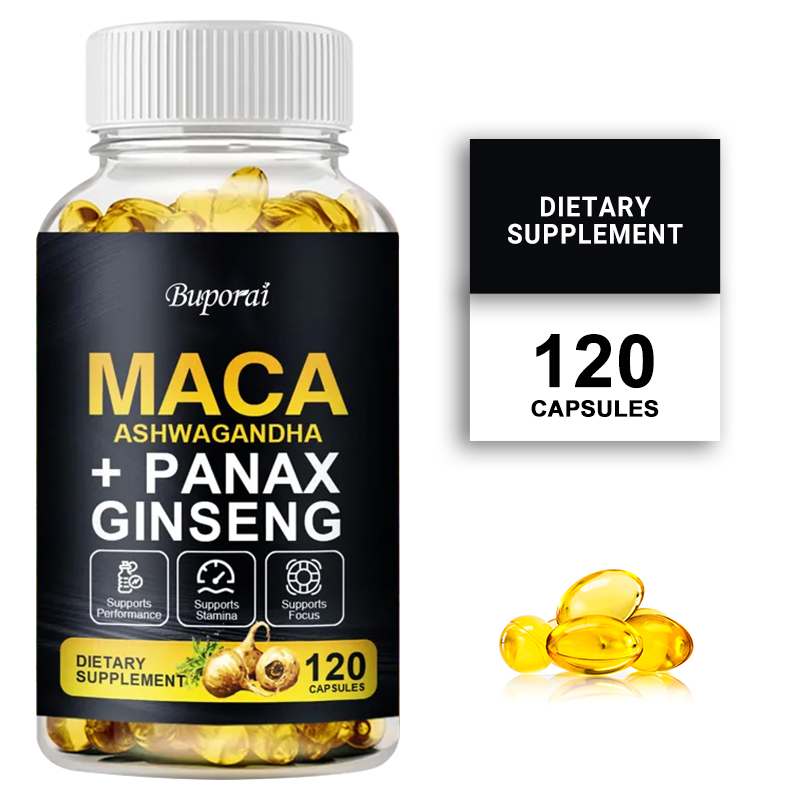 Ginger Tea - Maca, Panax Ginseng, supplément d'extrait d'Ashwagandha